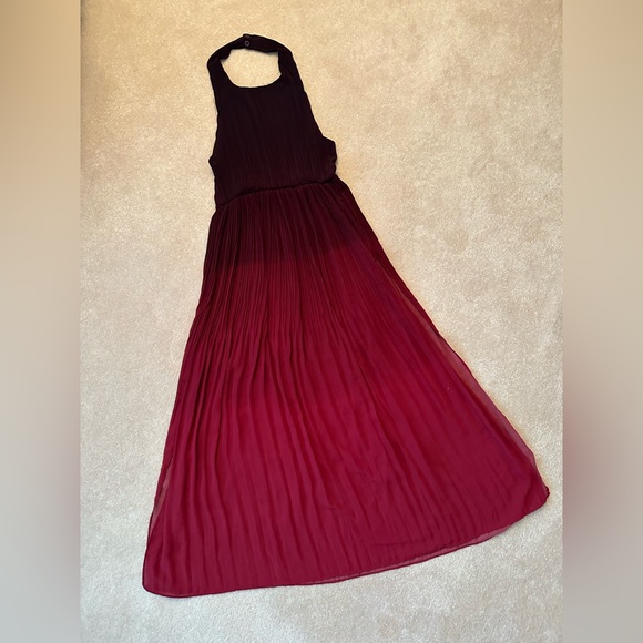 Zaful - Maxi Sheer Dress, Ombré Maroon/Red - Picture 2 of 6